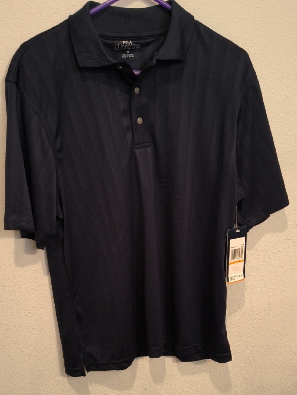PGA Tour Men's Navy Short-Sleeve Performance Polo Medium